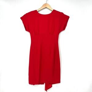 Red Scoop Back Satin Ribbon Dress Eternal Sunshine women’s Donna Ricco size 4P